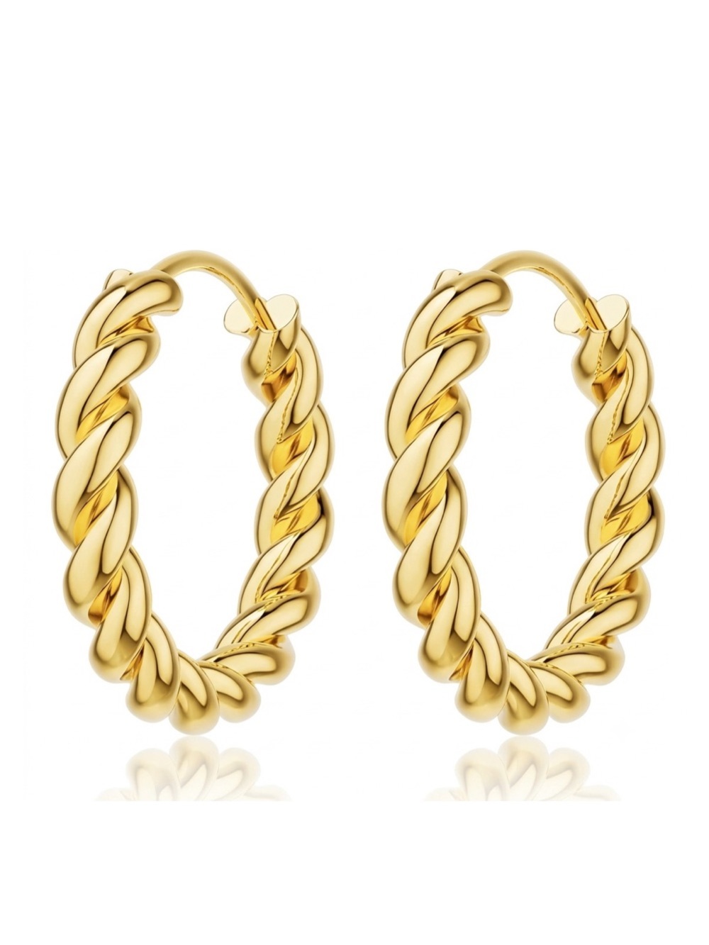⭐️FINAL PRICE #230 Gold Plated Twisted Hoop Earrings